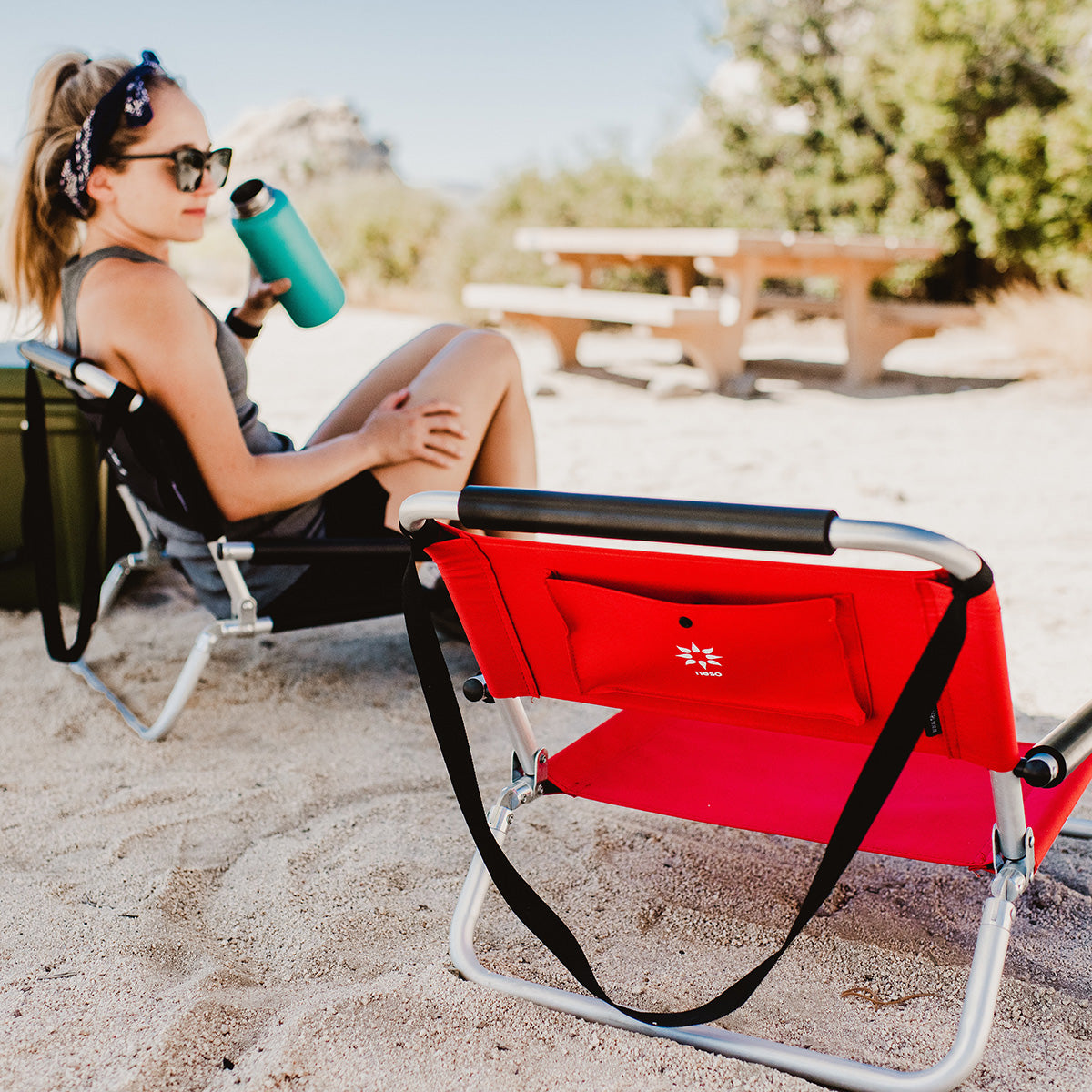 Red store foldable chair